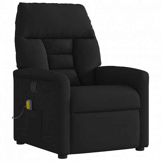 vidaXL Masážní polohovací křeslo černé textil