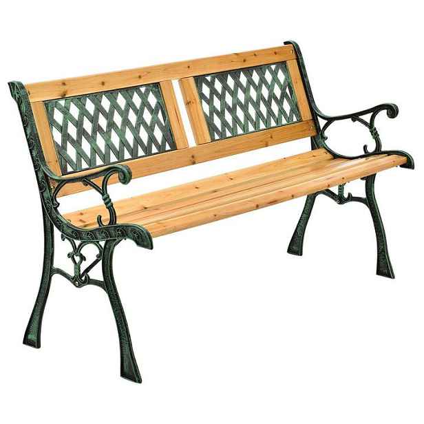 Juskys 107290 zahradní lavice dřevo litina 122 cm