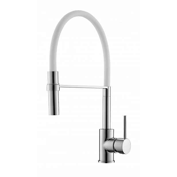 Kuchyňská Baterie Flexibilní Ramínko Chrom/bílá baterie do dřezu Premium