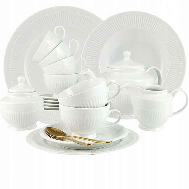 Minos White servis na kávu/čaj 6 os./ 33 kusů|Porcelán Bogucice