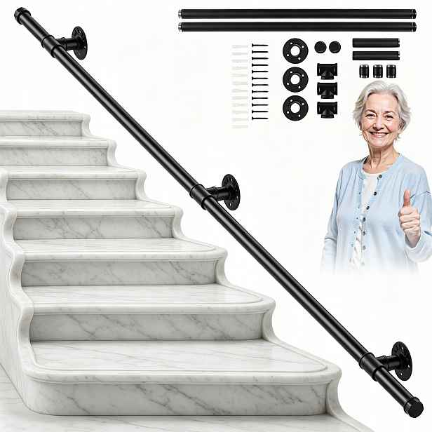 Nástěnné Zábradlí 200 CM Schodišťový Držák/schodišťové Zábradlí 2 M, Robustní