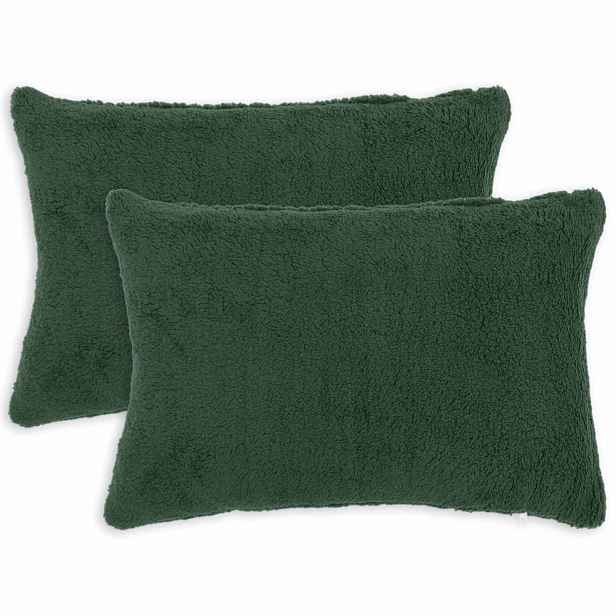 vidaXL Povlak na polštář 2 pcs HEERLEN Tmavě zelená 40 x 60 cm Bouclé