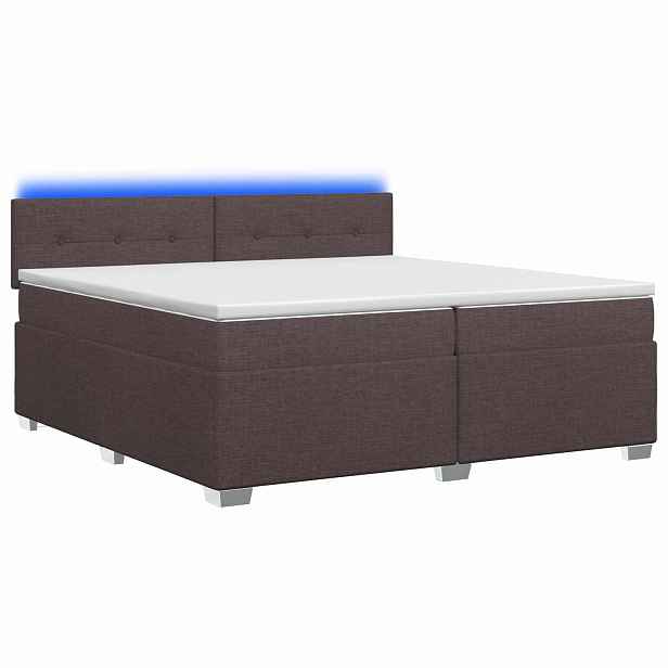 vidaXL Box spring postel s matrací a LED Tmavě hnědá 200 x 200 cm