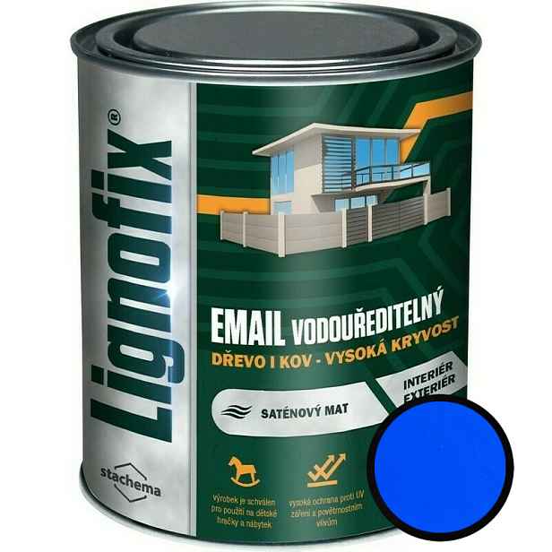 Barva vrchní Lignofix EMAIL vodouředitelný modrá 0,75 l