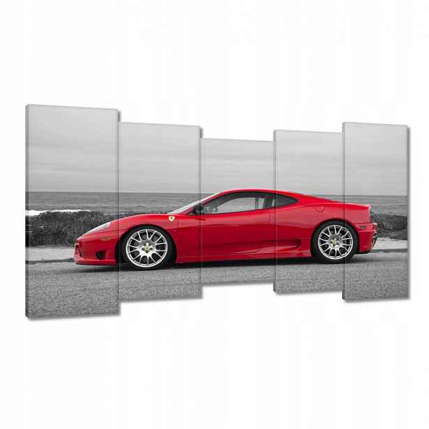 Obrazy 150x80 Červené Ferrari na pláži