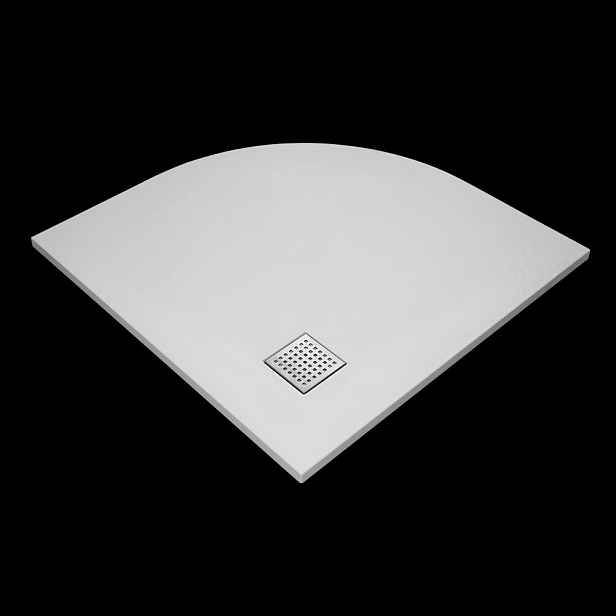 SMC ROCK 90x90cm sprchová vanička z tvrzeného polymeru čtvrtkruhová