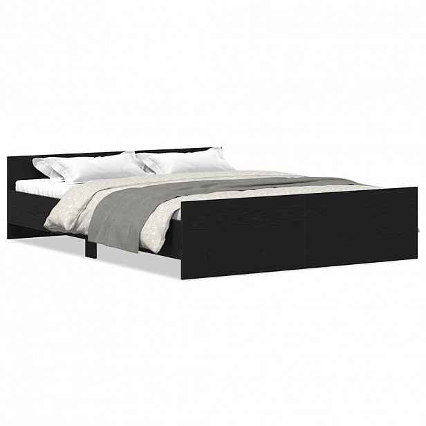 vidaXL Rám postele bez matrace černý dub 160x200 cm kompozitní dřevo
