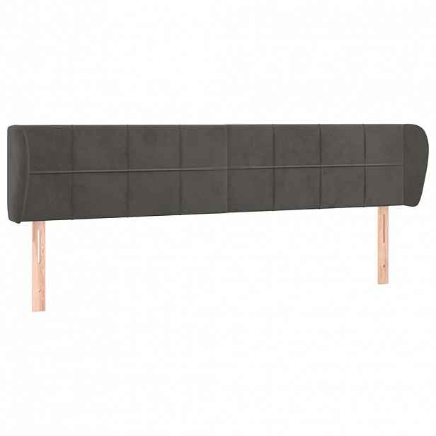 vidaXL Čelo postele typu ušák tmavě šedé 183x23x78/88 cm samet