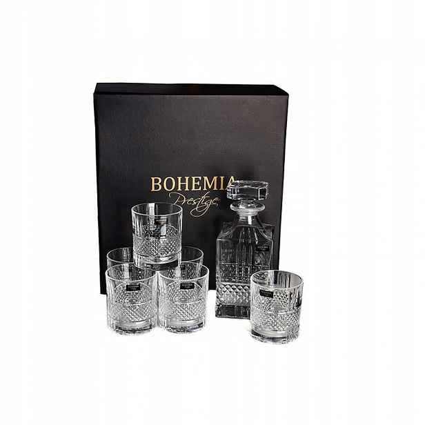 Bohemia Prestige Elegante Sada na whisky 1+6 Set sada karafa sklenice