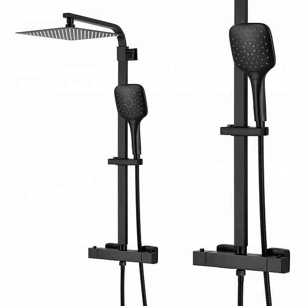 Černý Sprchový Sloup Sprchový Set 25 CM Inea