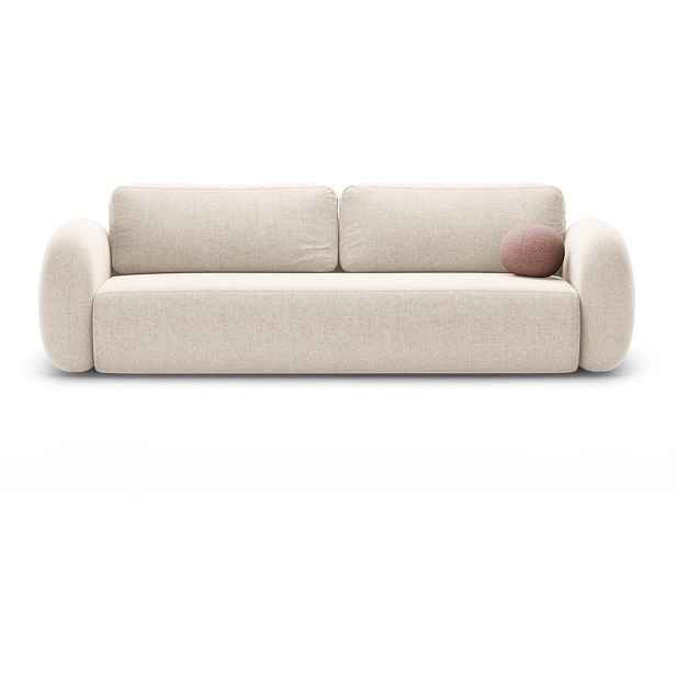 Krémová žinylková rozkládací/s úložným prostorem pohovka 262 cm Tonale – Cosmopolitan Design