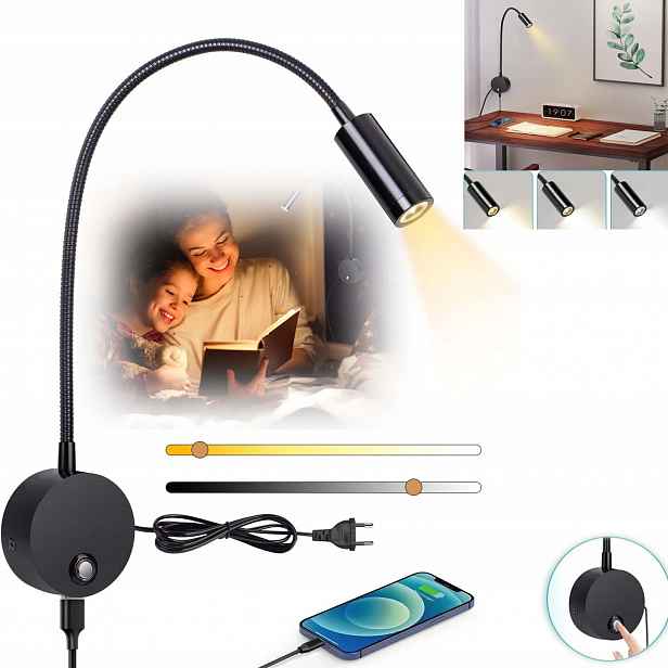 Moderní Nástěnná Lampa 3W Led Vnitřní Do Ložnice S Regulací