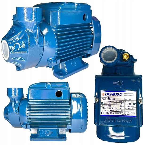 Povrchová Pumpa Na Vodu Italská Pevná Pedrollo 500W 230V PKm65