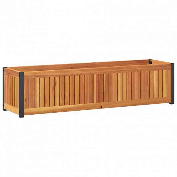 vidaXL Zahradní truhlík 110x30x27,5 cm masivní akáciové dřevo a ocel
