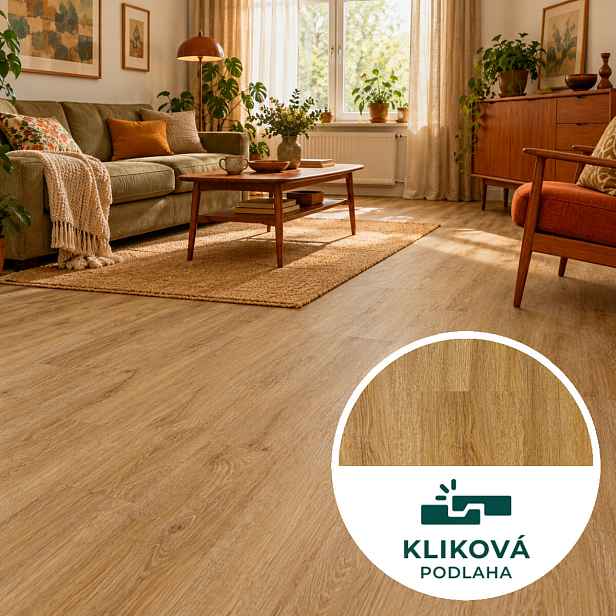 Vinylová podlaha kliková Green line Dub hnědý, 1190 x 180 mm, Egibi