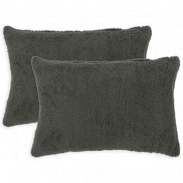 vidaXL Povlak na polštář 2 pcs HEERLEN Tmavě šedá 40 x 60 cm Bouclé