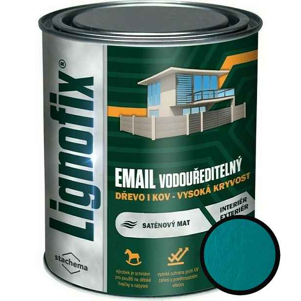 Barva vrchní Lignofix EMAIL vodouředitelný zelená 0,75 l
