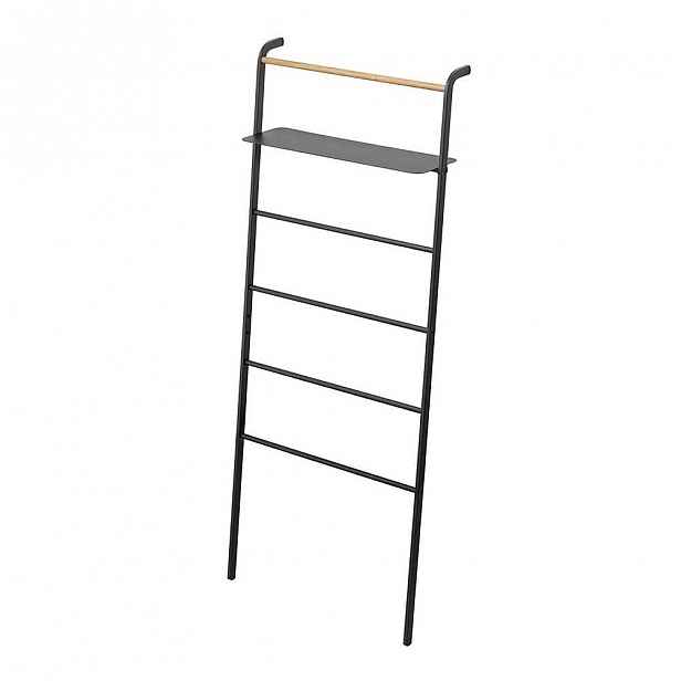 Černý věšák s poličkou YAMAZAKI Tower Ladder