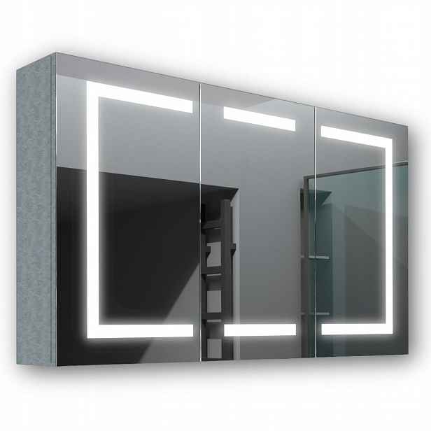Dřevěná skříňka 120x70 Led zrcadlo Zeus Beton