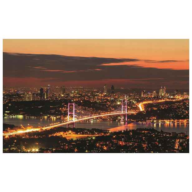Fototapeta flizelina Istanbul v noci Bospor most světla města 208x146 lepidlo