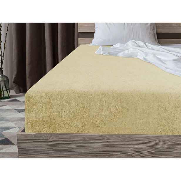Froté prostěradlo POLY světle žluté 90 x 200 cm