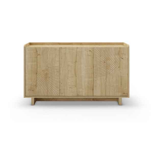 Komoda v dekoru dubu v přírodní barvě 140x80x40 cm Daira – Marckeric