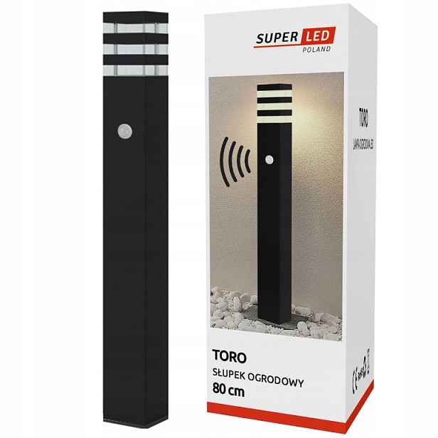 Led zahradní lampa E27 Zahradní sloupek 80 cm Pir senzor pohybu soumraku