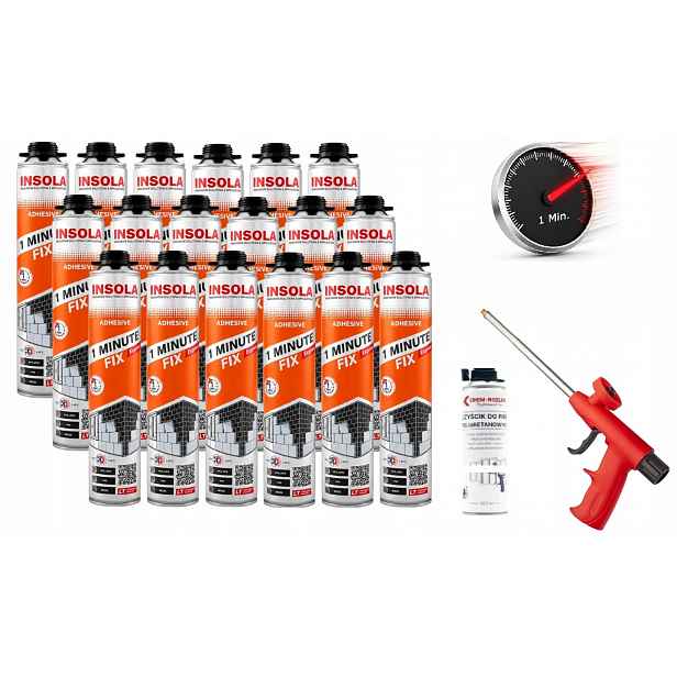 Lepidlo Na Polystyren Insola 1 Minute Fix 850 gr Pianoklej Eps Xps 20 dílků