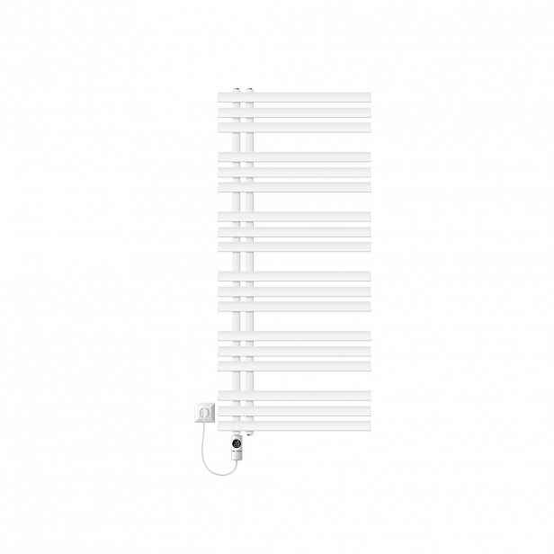 LuxeBath ELEKTRICKÝ koupelnový radiátor IRON EM 600 x 1400 mm, bílý, s topným tělesem 1200 W, digitální ovládání