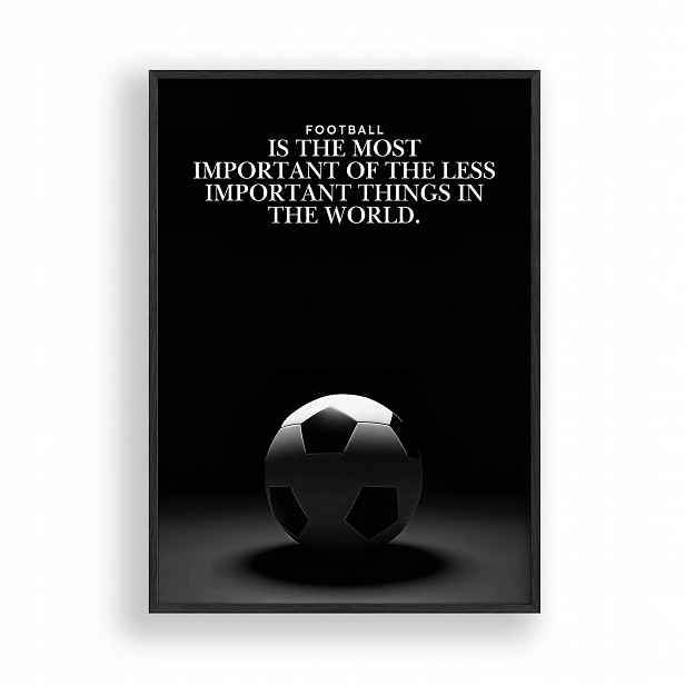 Obraz Fotbal Citát Fotbal Plakát Rámeček Dřevěný Černý 30x42 cm