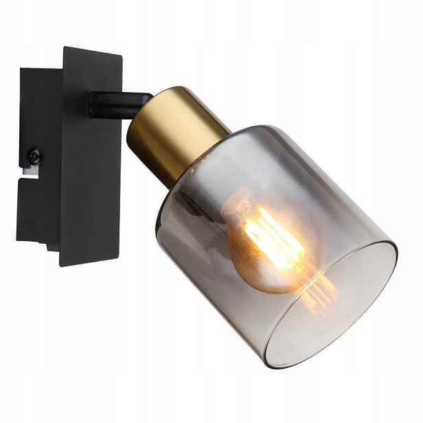 Spot Reflektor Nástěnná lampa Kov Černá E14 1x40W Spínač Globo Osvětlení