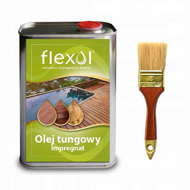 Tung Olej Impregnace Dřeva s dárkem zdarma Přírodní Tung Olej 1l Flexol