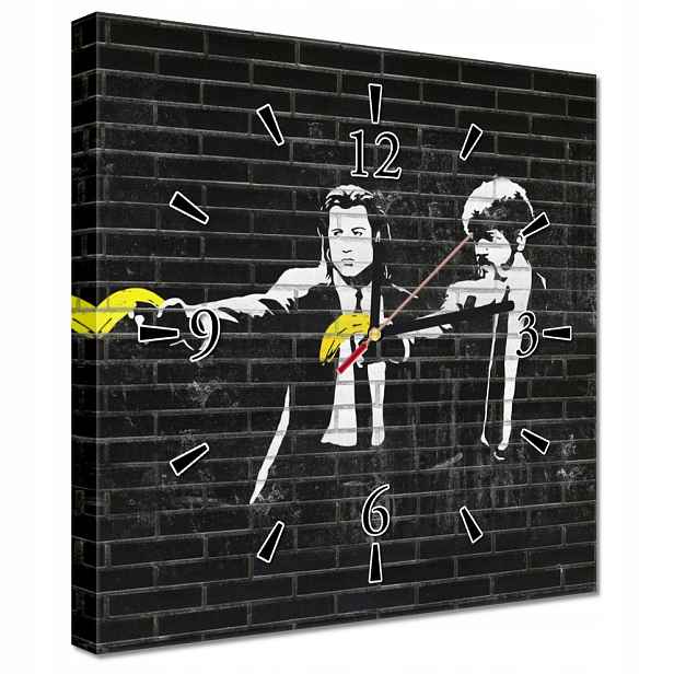 Nástěnné hodiny Banksy Banana Fiction 30x30