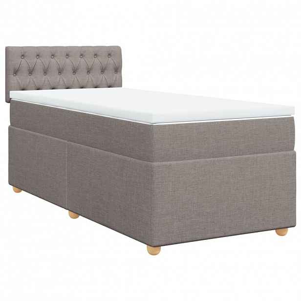 vidaXL Box spring postel s matrací taupe 90x190 cm textil