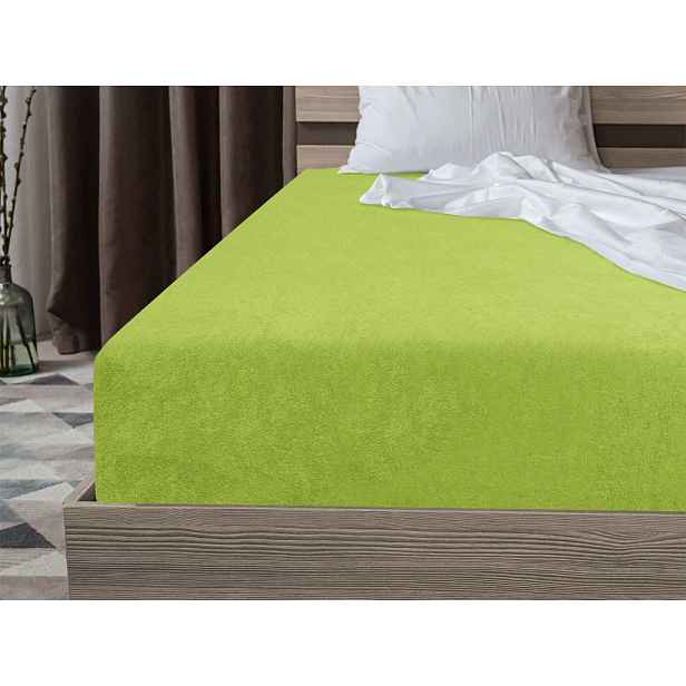 Froté prostěradlo POLY světle zelené 90 x 200 cm