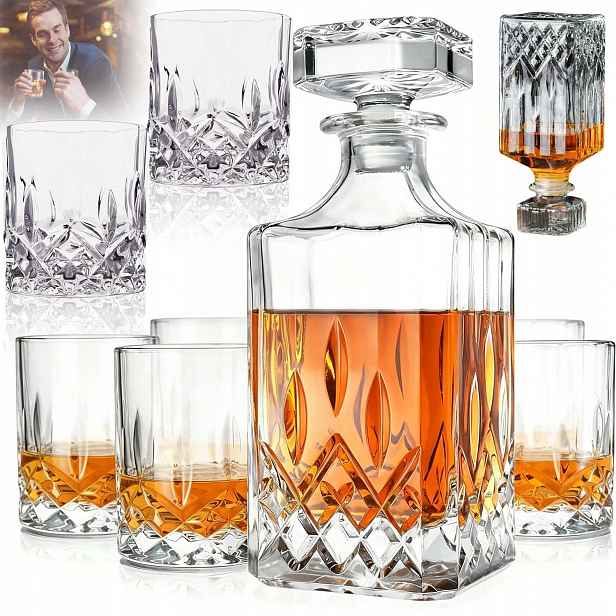 Sada Whisky Dekanter 920 ML Na Pití Whisky Se 6 Sklenicemi Pro Muže