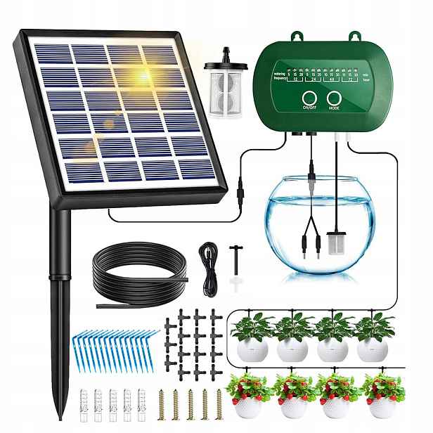 Solární Automatický Kapkový Zavlažovací Systém 15 M Pro 15 Zahrad Diy