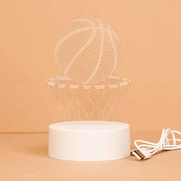 TEMU 1ks USB Kreativní Osvětlený Basketbalový Koš Noční Světlo, Kreativní Basketbalová Stolní Lampa, Dekorační Světlo do Ložnice, Obývacího Pokoje,