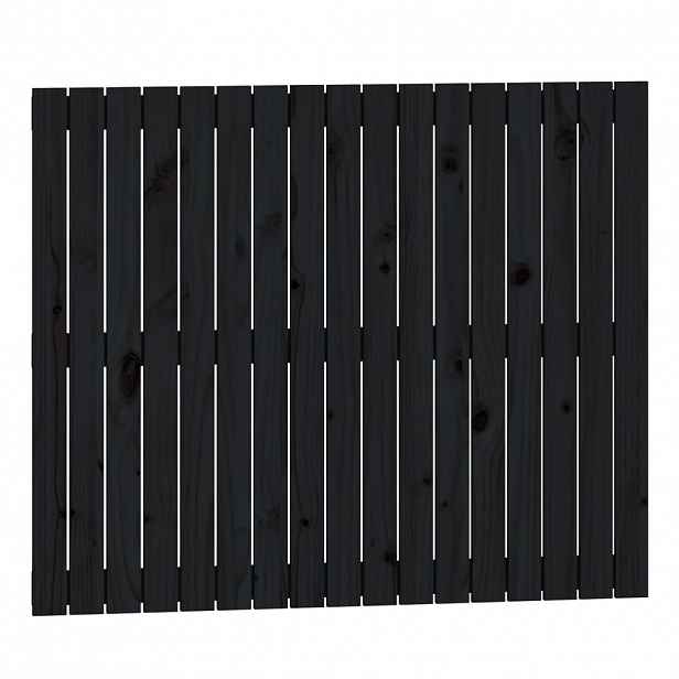 vidaXL Nástěnné čelo postele černé 108x3x90 cm masivní borové dřevo