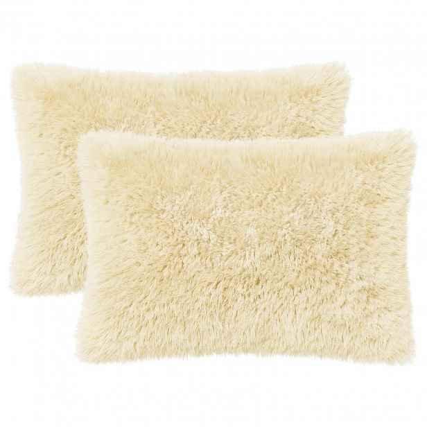 vidaXL Povlak na polštář 2 pcs HEERLEN Krémová 40 x 60 cm PV fleece