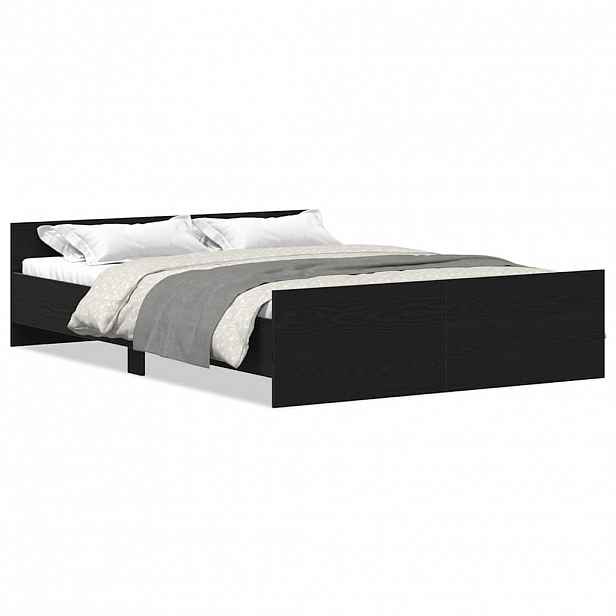 vidaXL Rám postele bez matrace černý dub 120x190 cm kompozitní dřevo