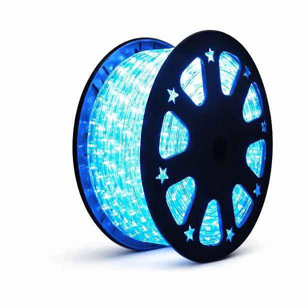 Easy Fix světelná LED hadice venkovní, 50 m, modrá, 1500 diod, čirý kabel, IP44, cívka