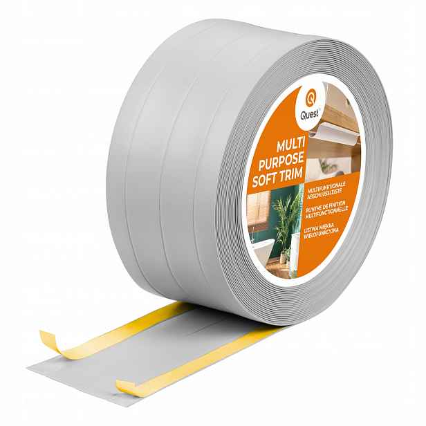 Multifunkční lišta z Pvc 4v1 – samolepicí, šedá, 20 m, 95 mm, W3