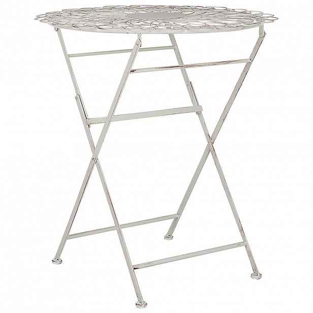 Beliani ZAHRADNÍ STŮL Kov krémově bílý 70 cm společně skládací Stiffe
