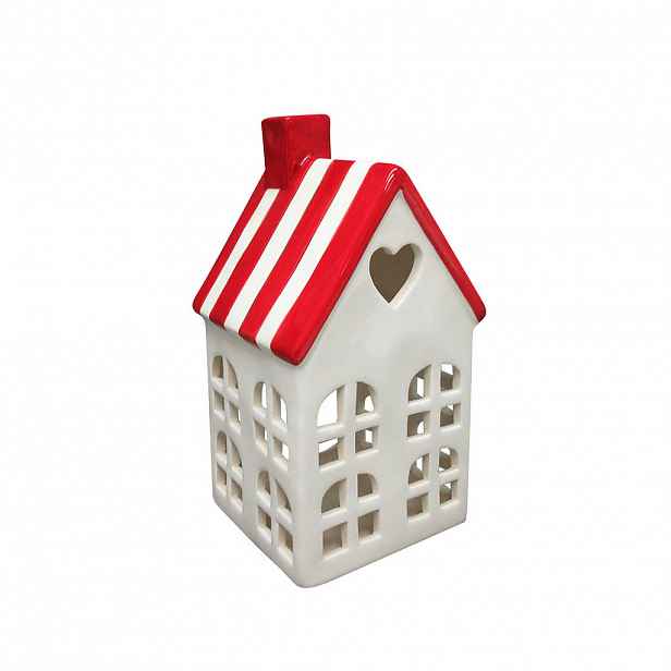 Mondex VÁNOČNÍ DEKORACE, keramika, red|white