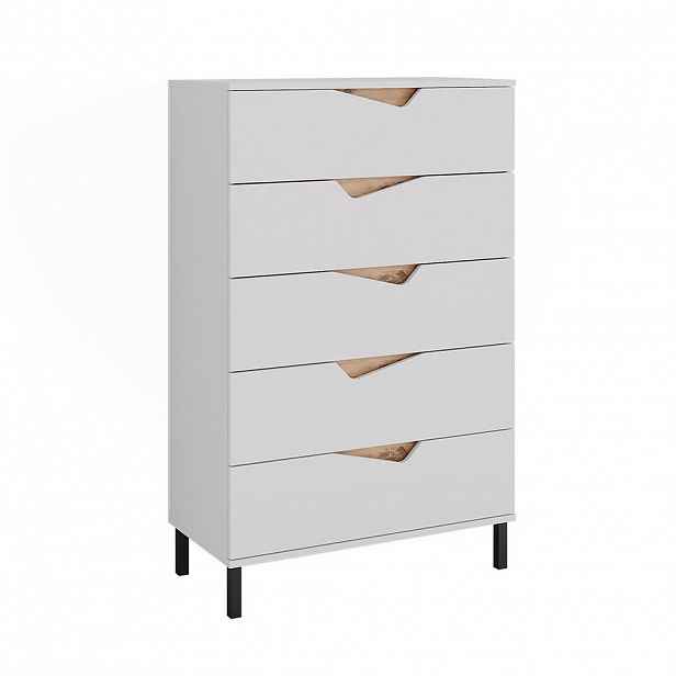 Vicco KREDENC Marelle Bílá/Artisan 76 x 120 cm s 5 zásuvkami