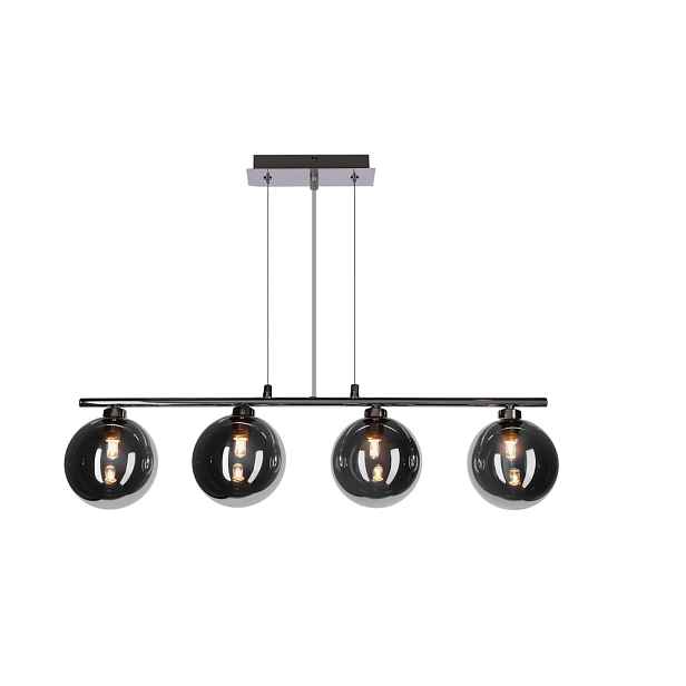 Závěsná lampa SOMUL 4x20W G9 chromované skleněné stínidlo 12 cm grafitové moderní elegantní svítidlo obývací pokoj jídelna kuchyň glamour