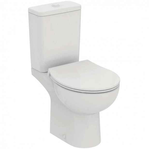 Ideal Standard Eurovit - WC kombi se sedátkem SoftClose, vario odpad, spodní napouštění, RimLS+, bílá W007301