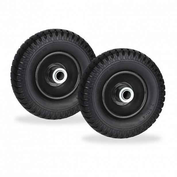 Relaxdays KOLO Černá 2-ks pro kolečko plná guma 2,50-4