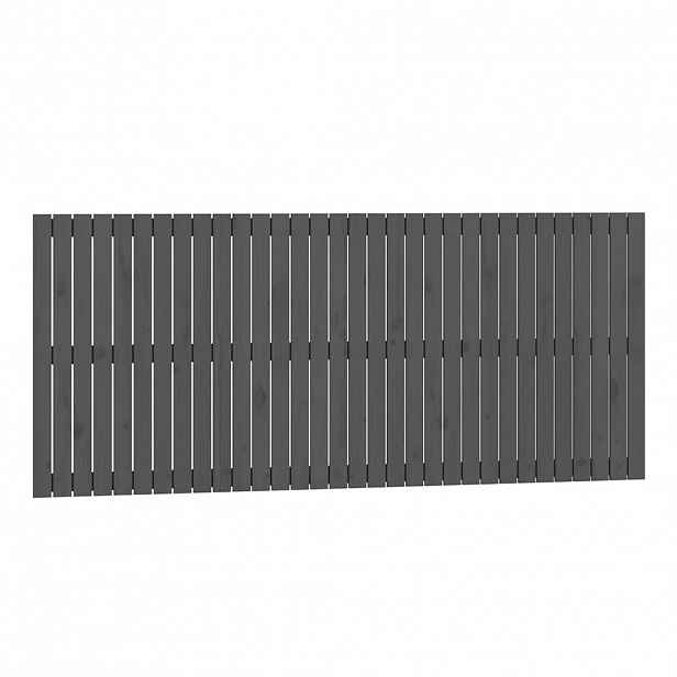 vidaXL Nástěnné čelo postele šedé 204x3x90 cm masivní borové dřevo